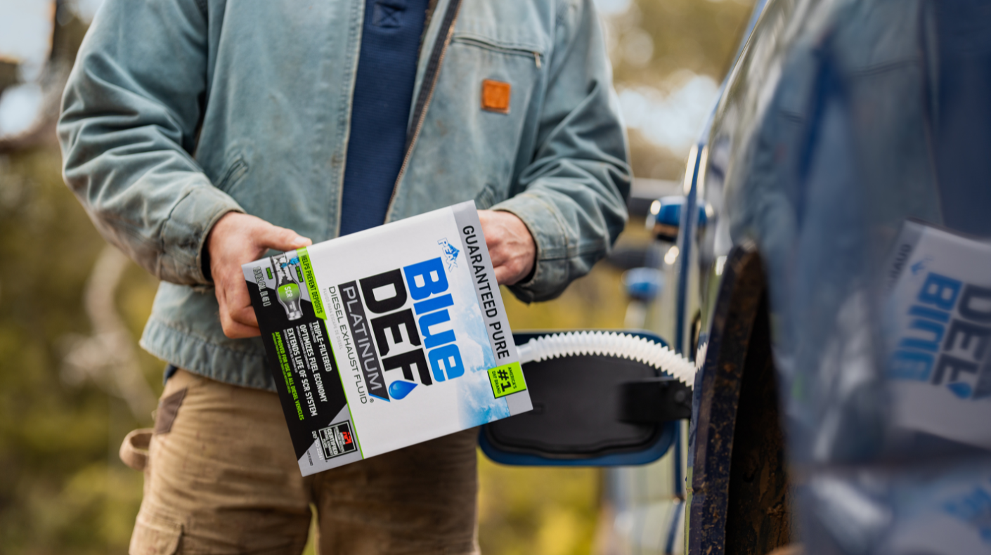 PEAK BlueDEF being poured into a gas tank